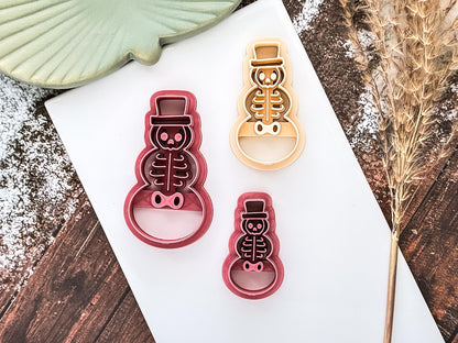 Clay Cutter - Skeleton Snowman with Top Hat, Spooky Festive Tool For Polymer Clay-Christmas Clay Cutters