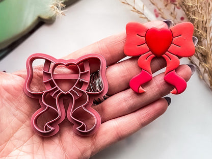 Heart Bow Clay Cutter, Valentines Themed Cutting Tool For Polymer Clay and Fondant, 2 - 4.5 cm-Romantic Clay Cutters