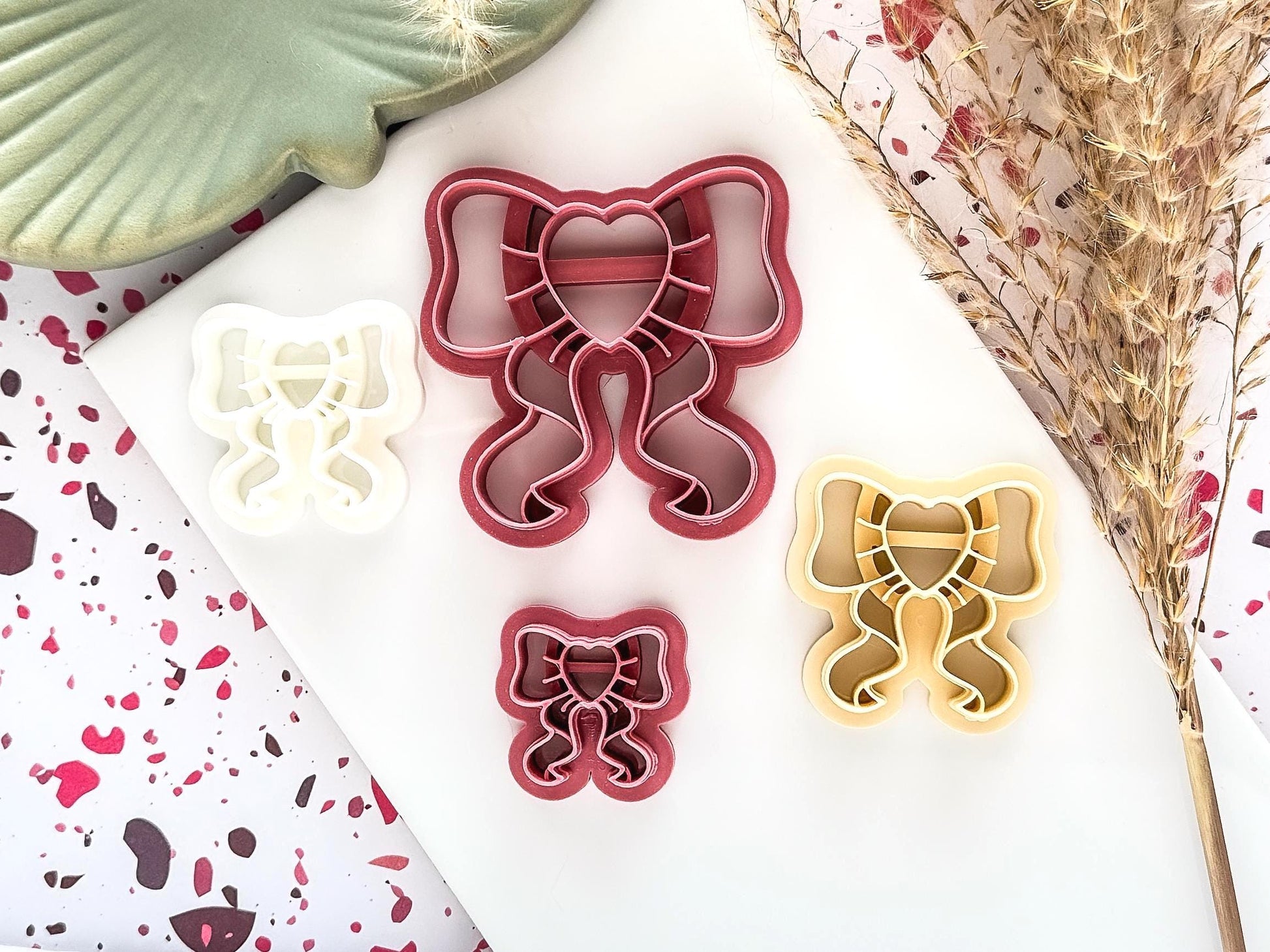 Heart Bow Clay Cutter, Valentines Themed Cutting Tool For Polymer Clay and Fondant, 2 - 4.5 cm-Romantic Clay Cutters