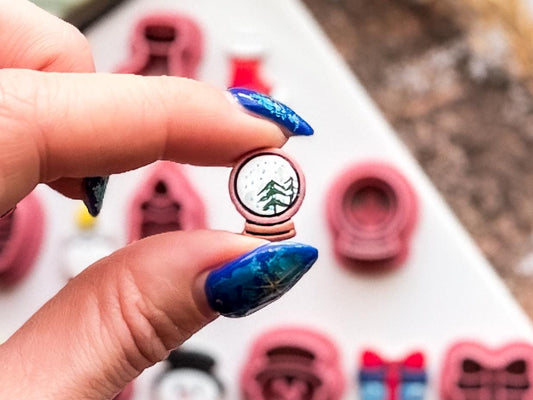 Christmas Stud Cutter Set, Small Festive Shapes For Making Polymer Clay Earrings and Fondant Decorations, 1.5 cm-Christmas Clay Cutters