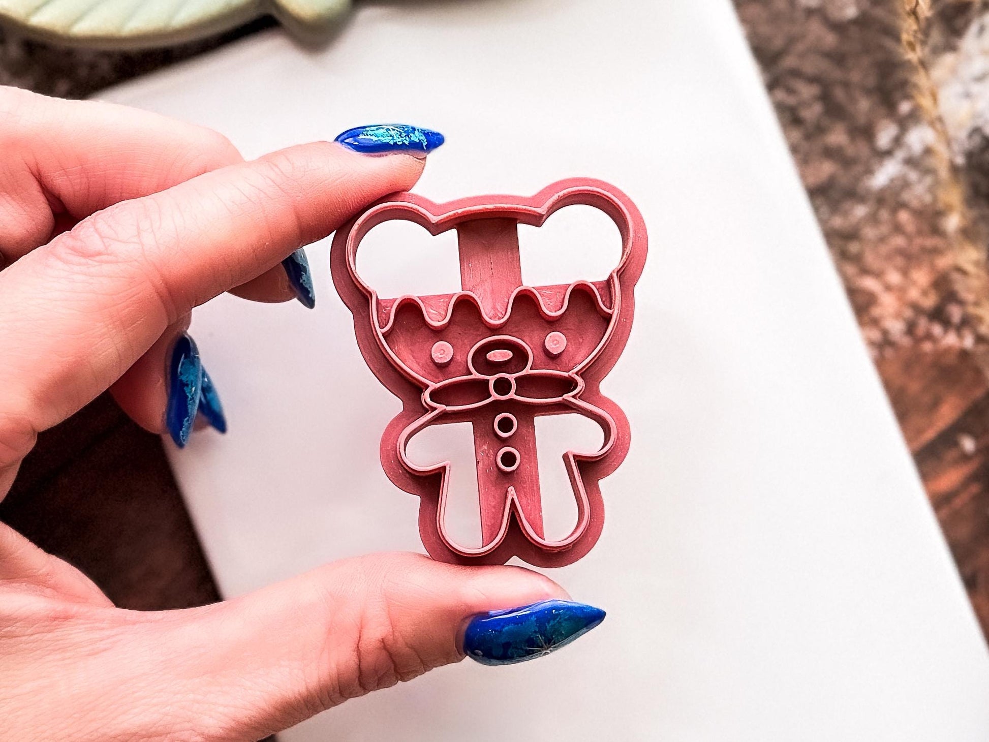 Gingerbread Bear Cutter, Cookie Style Cutter For Polymer Clay And Fondant, 3 - 5 cm-Christmas Clay Cutters