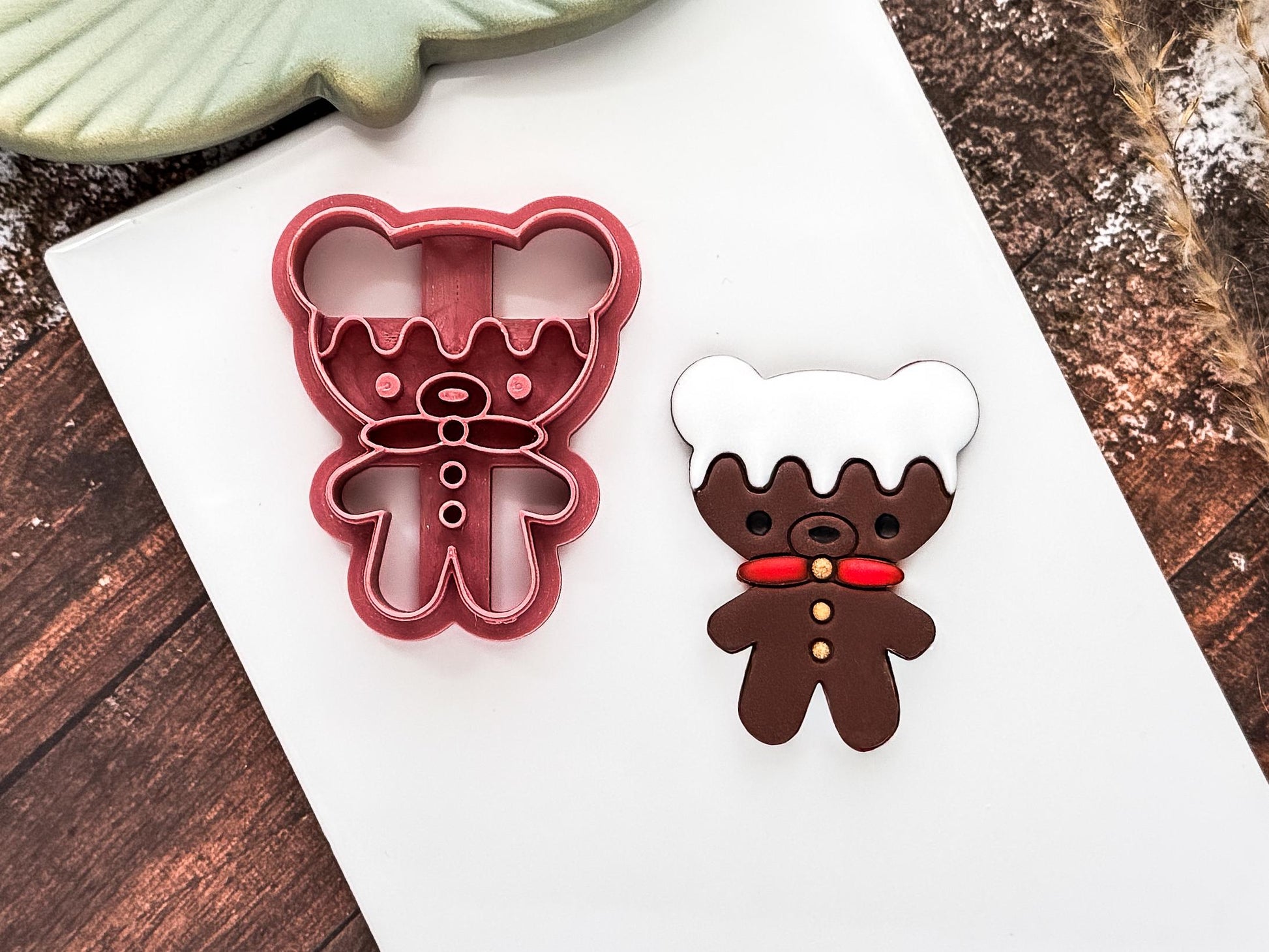Gingerbread Bear Cutter, Cookie Style Cutter For Polymer Clay And Fondant, 3 - 5 cm-Christmas Clay Cutters