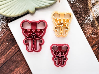 Gingerbread Bear Cutter, Cookie Style Cutter For Polymer Clay And Fondant, 3 - 5 cm-Christmas Clay Cutters