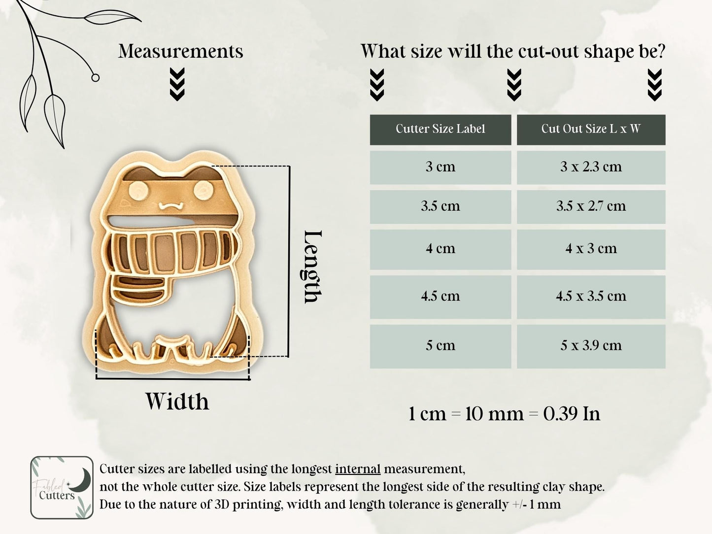 Winter Frog Clay Cutter, Sitting Frog With Separate Scarf For Polymer Clay & Fondant, 3-5 cm-Autumn Clay Cutters