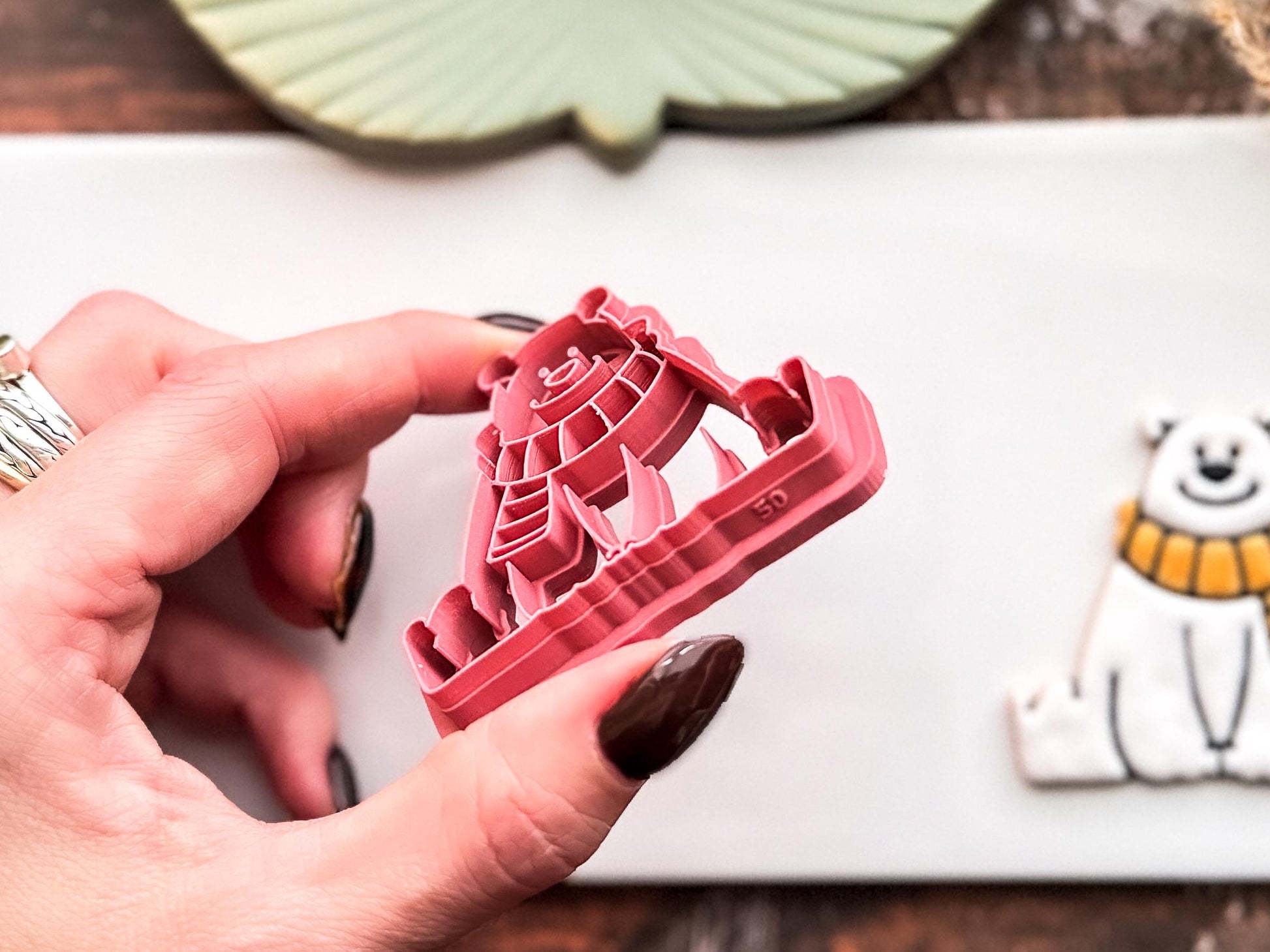 Winter Bear Clay Cutter, Polar Bear With Separate Scarf For Polymer Clay & Fondant, 3-5 cm-Autumn Clay Cutters