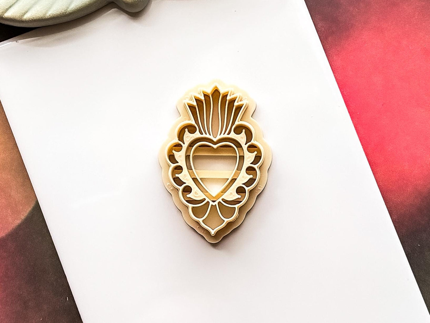 Mexican Sacred Heart Clay Cutter, Ornate Design for Polymer, Metal and Ceramic Clay, Fondant-Romantic Clay Cutters