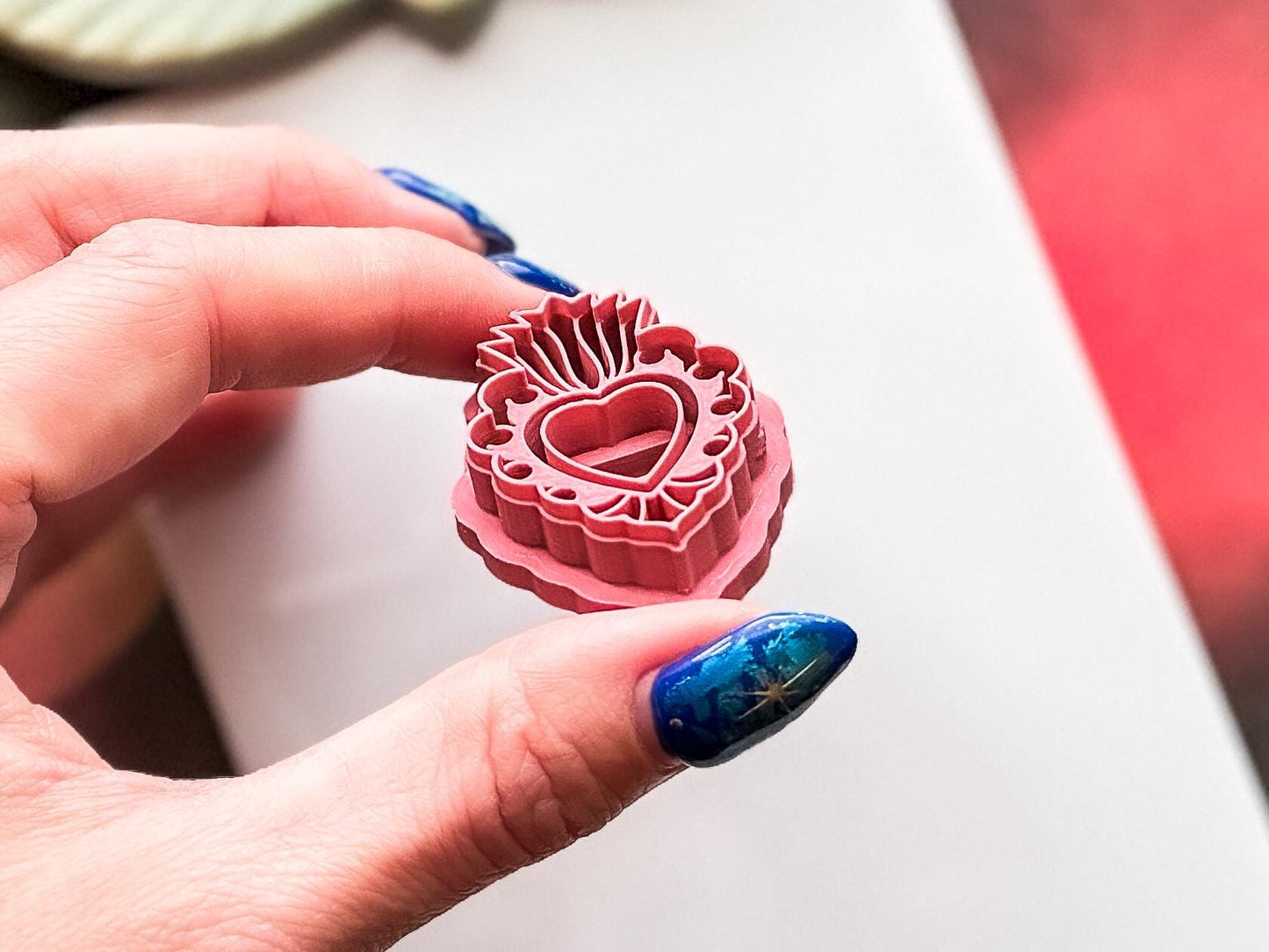 Mexican Sacred Heart Clay Cutter, Ornate Design for Polymer, Metal and Ceramic Clay, Fondant-Romantic Clay Cutters