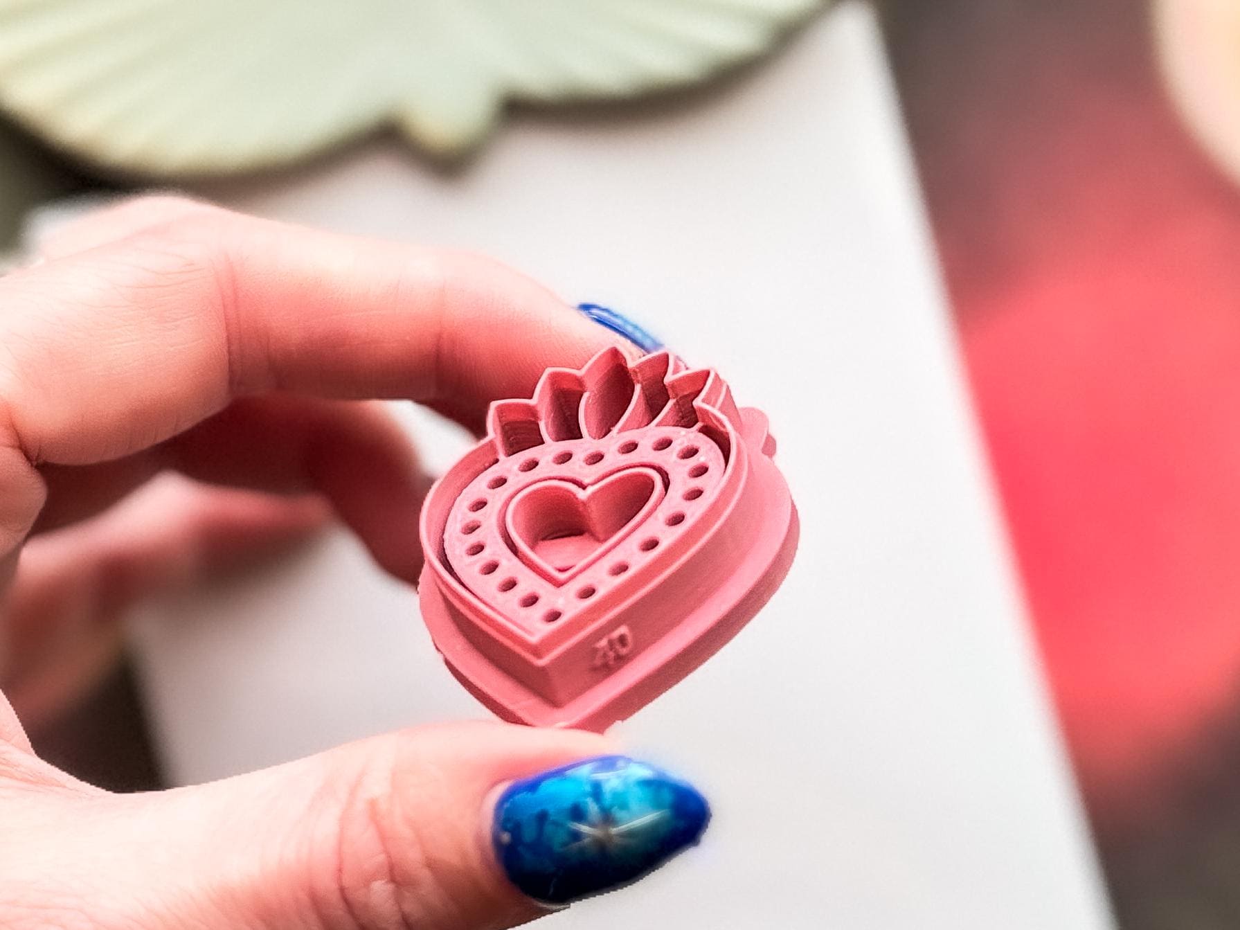 Sacred Heart Clay Cutter Short, Ornate Design for Polymer Metal and Ceramic Clay, Fondant-Romantic Clay Cutters