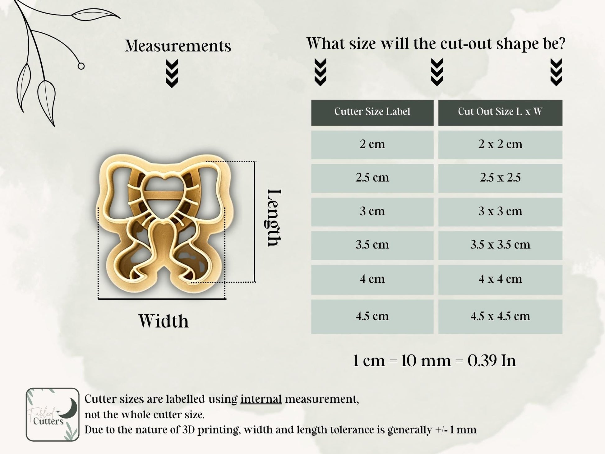Heart Bow Clay Cutter, Valentines Themed Cutting Tool For Polymer Clay and Fondant, 2 - 4.5 cm-Romantic Clay Cutters