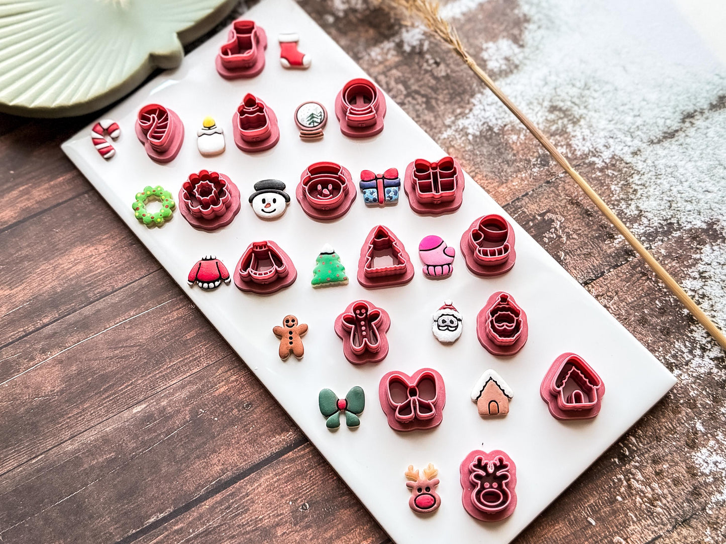 Christmas Stud Cutter Set, Small Festive Shapes For Making Polymer Clay Earrings and Fondant Decorations, 1.5 cm-Christmas Clay Cutters