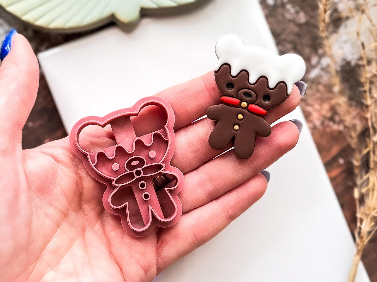 Gingerbread Bear Cutter, Cookie Style Cutter For Polymer Clay And Fondant, 3 - 5 cm-Christmas Clay Cutters