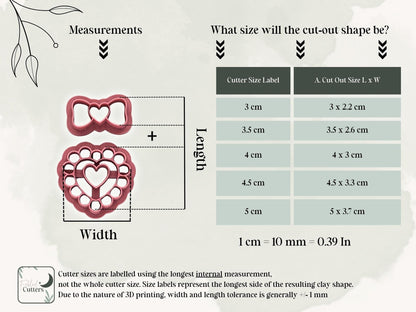 Heart Clay Cutter With Pearls And Bow, For Polymer Clay Earring Making & Fondant Decorations-Valentines Clay Cutters