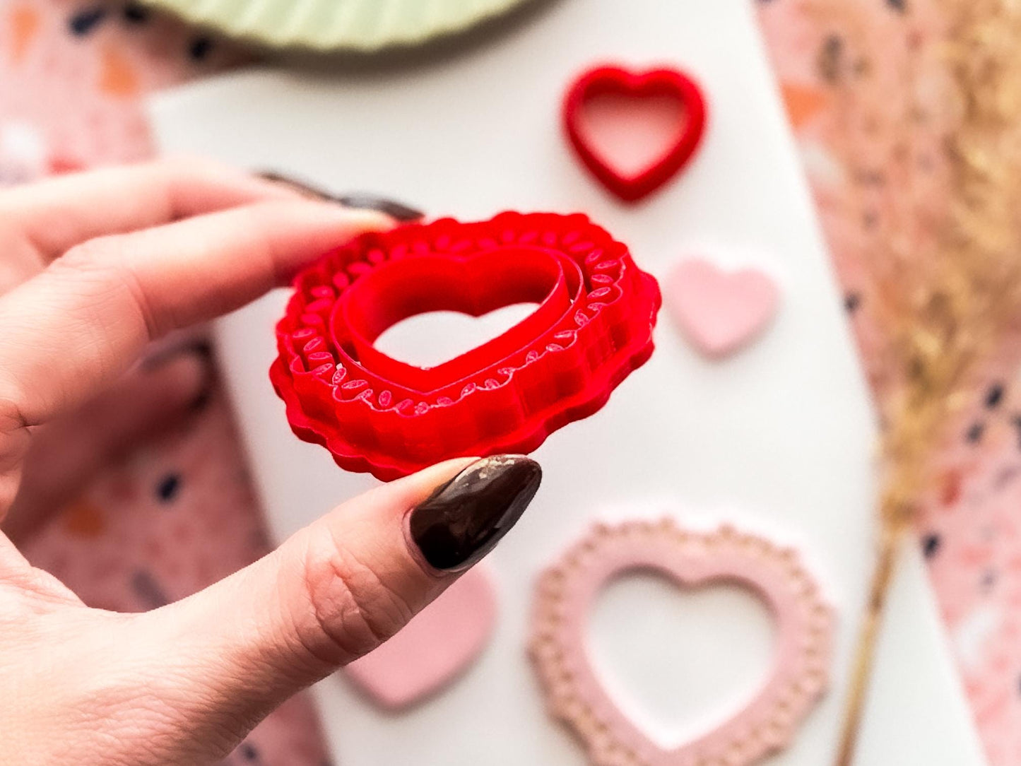 Boho Heart Earring Cutter Set, For Polymer Clay and Silver Clay Crafts-Valentines Clay Cutters