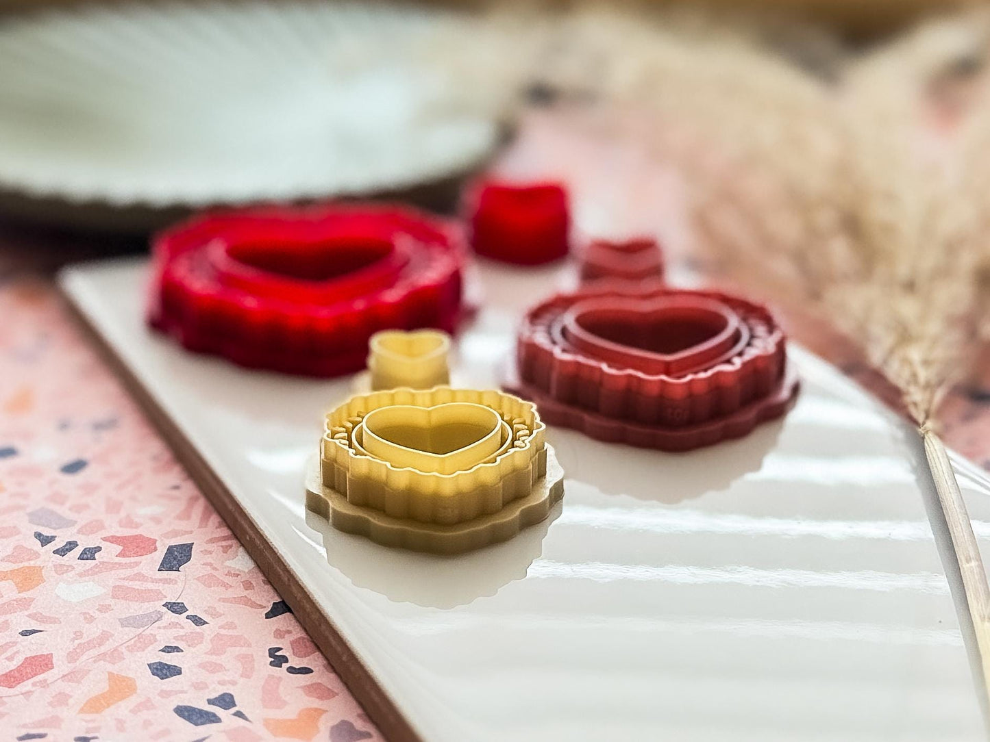 Boho Heart Earring Cutter Set, For Polymer Clay and Silver Clay Crafts-Valentines Clay Cutters