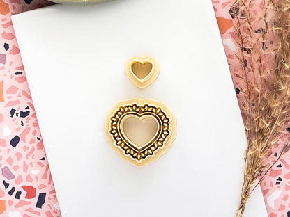 Boho Heart Earring Cutter Set, For Polymer Clay and Silver Clay Crafts-Valentines Clay Cutters