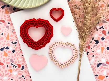 Boho Heart Earring Cutter Set, For Polymer Clay and Silver Clay Crafts-Valentines Clay Cutters