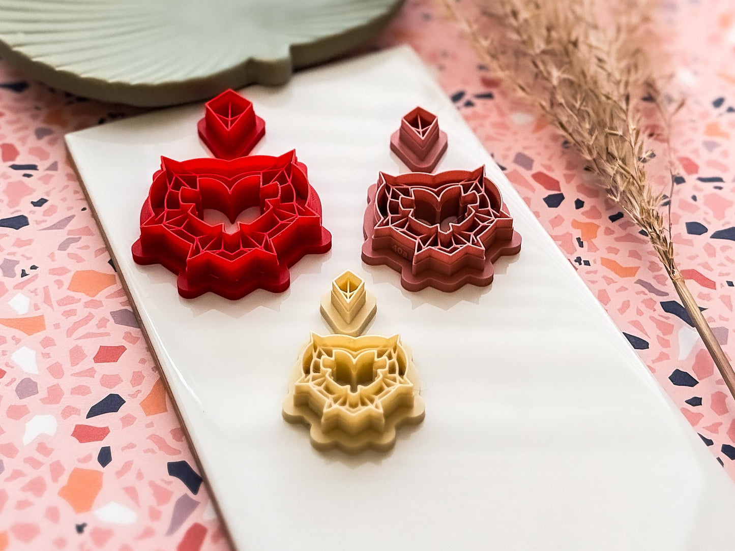 Crystal Heart Clay Cutter Set, For Polymer Clay Earring Making & Fondant Decorations-Valentines Clay Cutters