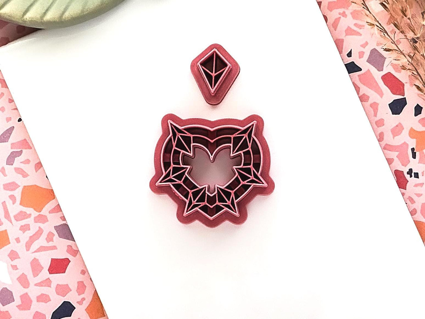 Crystal Heart Clay Cutter Set, For Polymer Clay Earring Making & Fondant Decorations-Valentines Clay Cutters