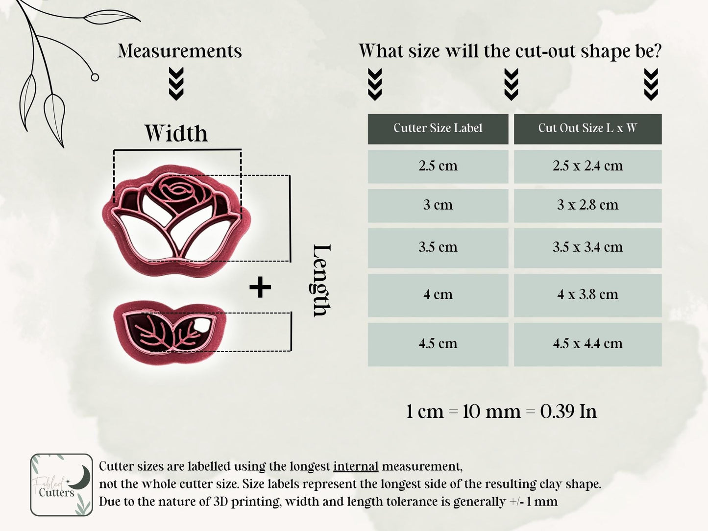 Rose Flower Clay Cutter Set, For Polymer Clay Earring Making & Fondant Decorations-Floral Clay Cutters