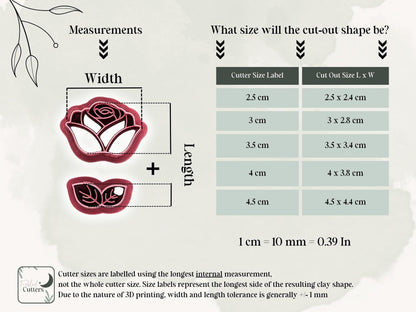 Rose Flower Clay Cutter Set, For Polymer Clay Earring Making & Fondant Decorations-Floral Clay Cutters