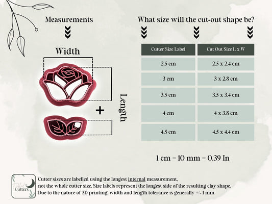 Rose Flower Clay Cutter Set, For Polymer Clay Earring Making & Fondant Decorations-Floral Clay Cutters