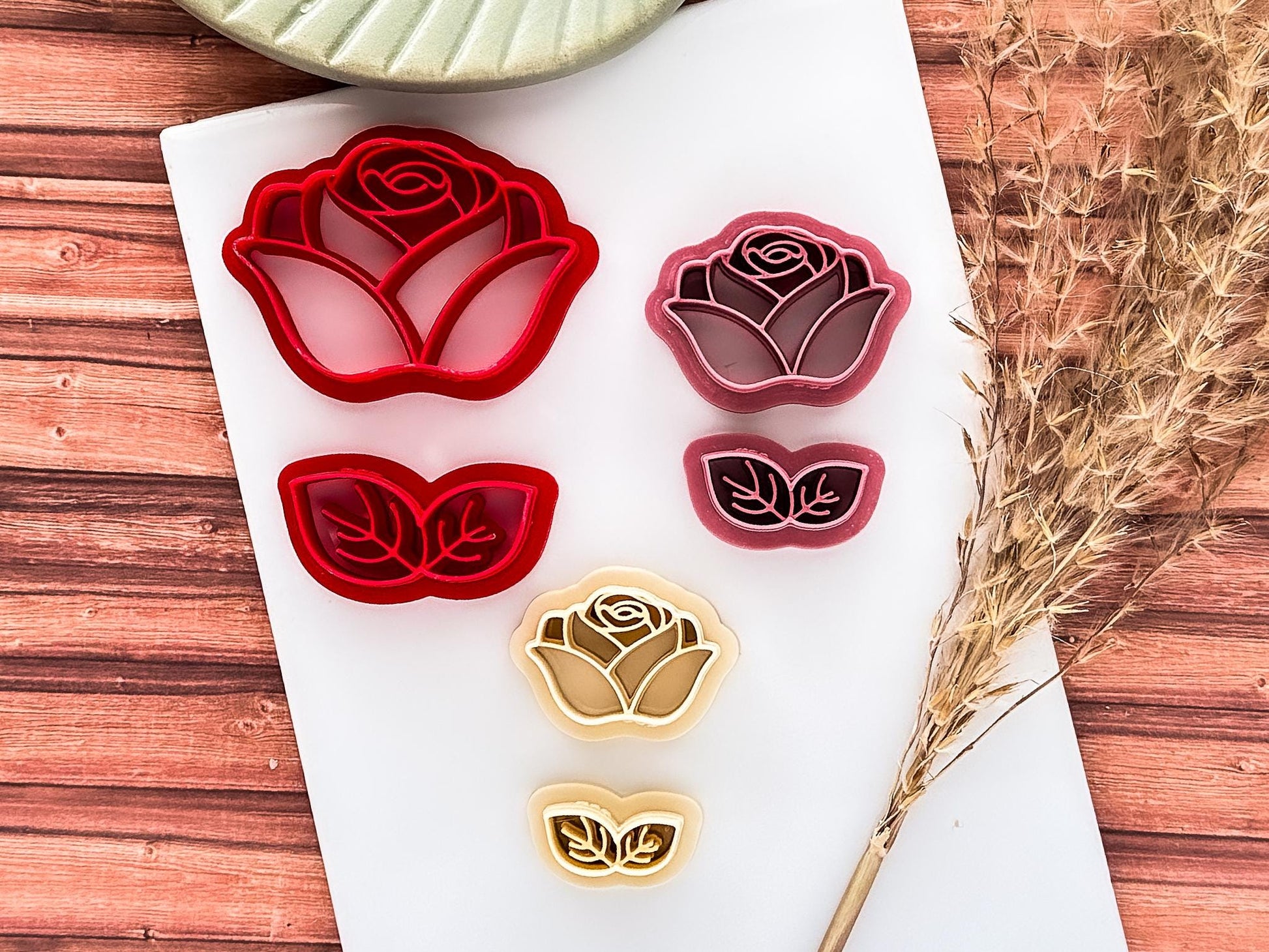 Rose Flower Clay Cutter Set, For Polymer Clay Earring Making & Fondant Decorations-Floral Clay Cutters