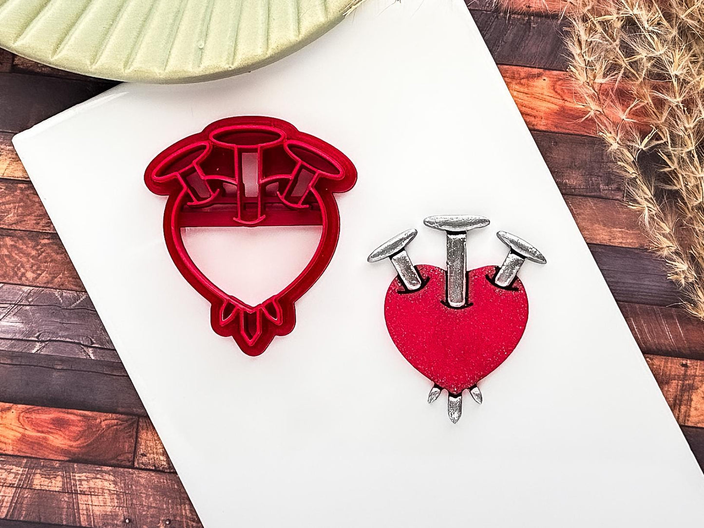 Heart and Nail Clay Cutter, For Alternative Valentines Polymer Clay And Fondant Projects, 5 Sizes-Valentines Clay Cutters