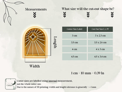 Celestial Arch Cutter With Star, Polymer Clay & Fondant Craft Cutting Tool, 4 Sizes-Celestial Clay Cutters