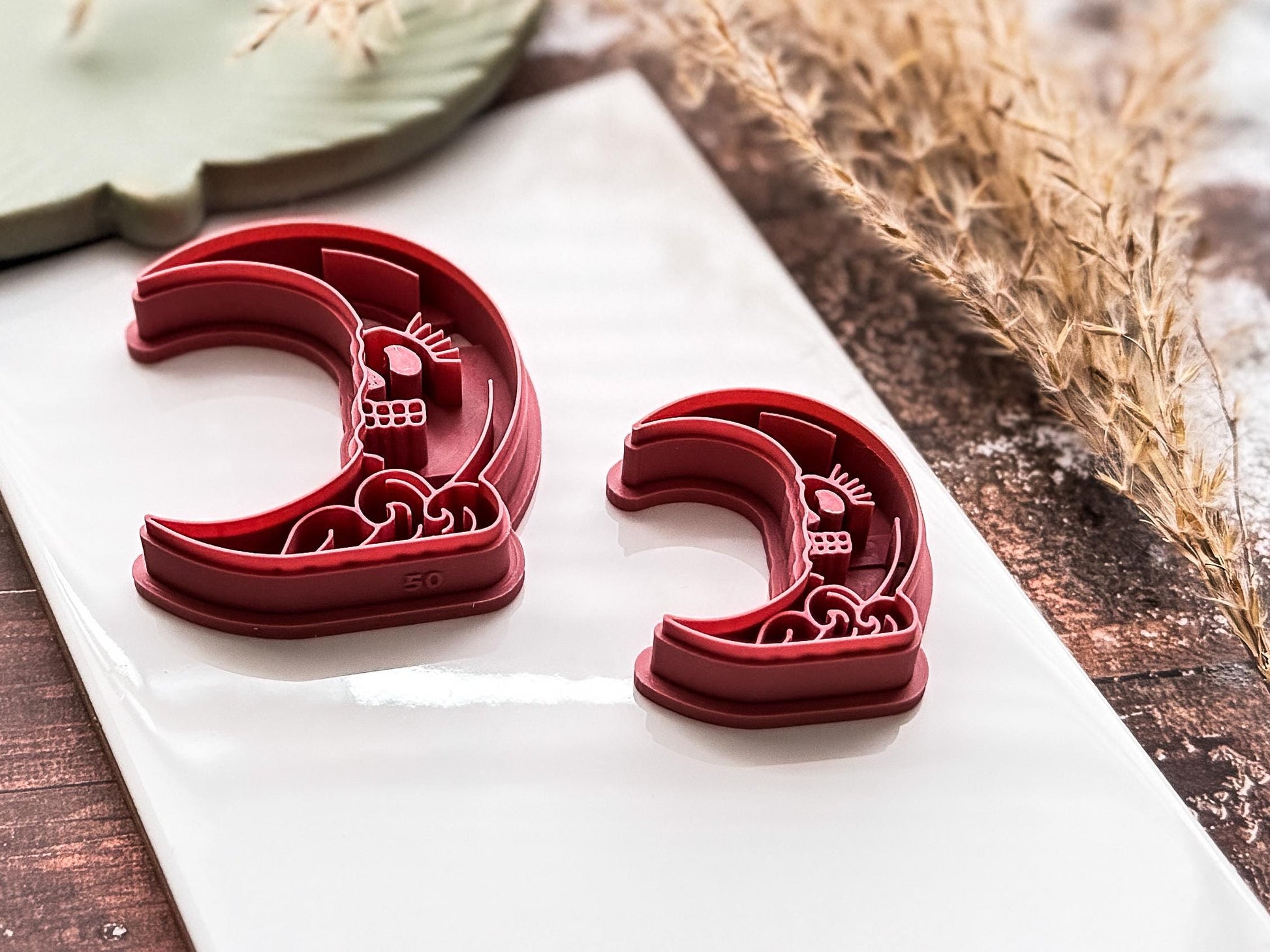 Skull Moon Cutter For Metal Clay Polymer Clay And Fondant, 3.5 - 5.5 cm-Celestial Clay Cutters