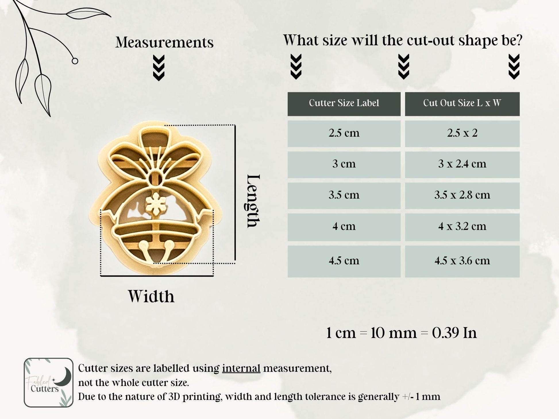 Christmas Bell Shaped Cutter For Polymer Clay And Fondant, 2.5 - 4.5 cm Size Options-Christmas Clay Cutters