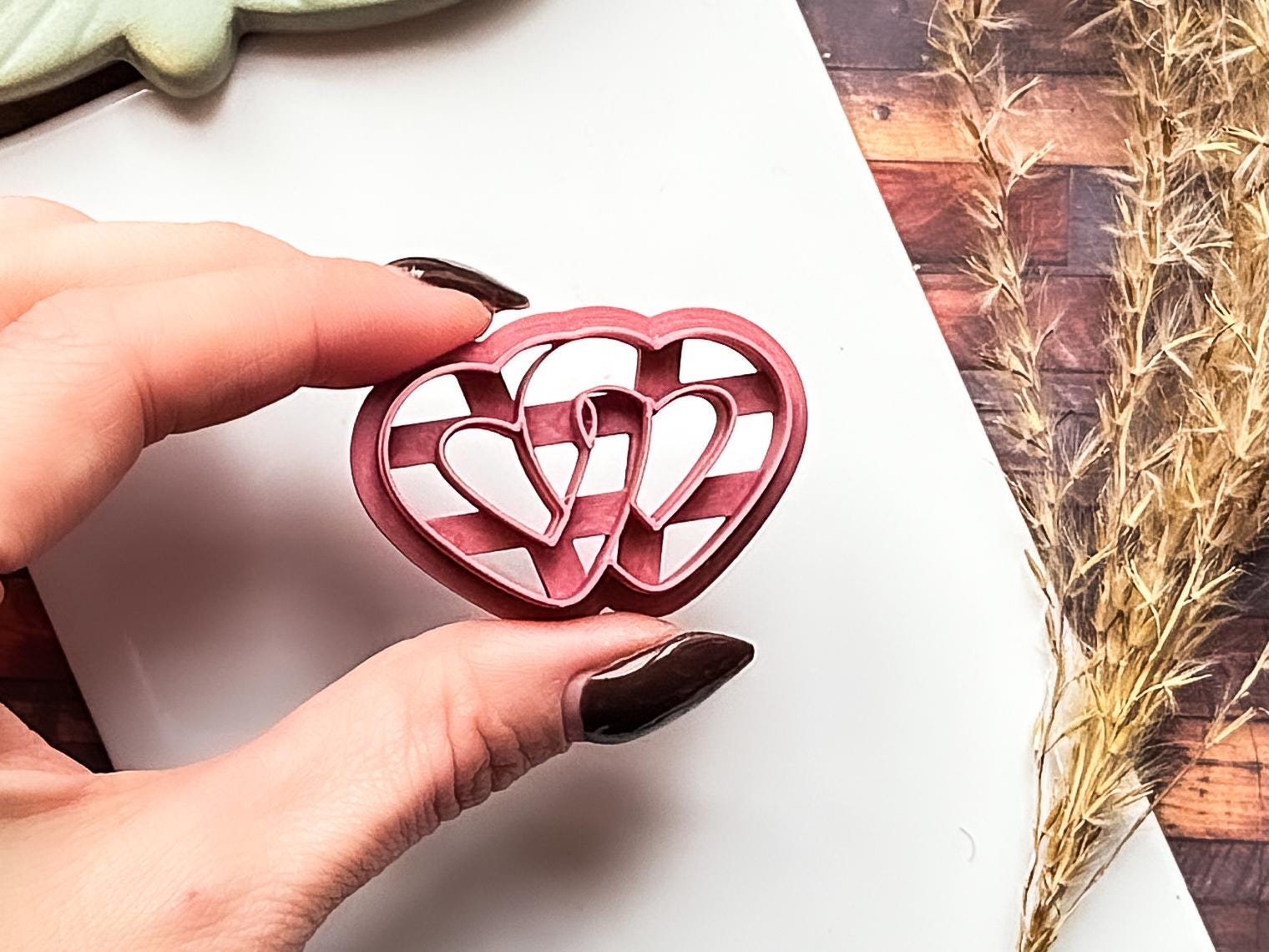 Linked Heart Clay Cutter, Entwined Hearts Tool For Polymer Clay, Silver Clay And Fondant, 5 Sizes-Valentines Clay Cutters