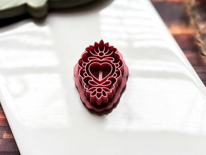 Decorative Heart A Polymer Clay Cutter, Polymer Clay, Silver Clay And Fondant, 5 Sizes-Valentines Clay Cutters