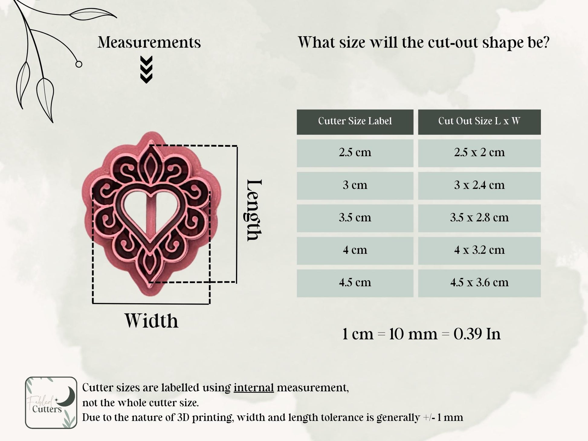 Decorative Heart B Polymer Clay Cutter, Polymer Clay, Silver Clay And Fondant, 5 Sizes-Valentines Clay Cutters