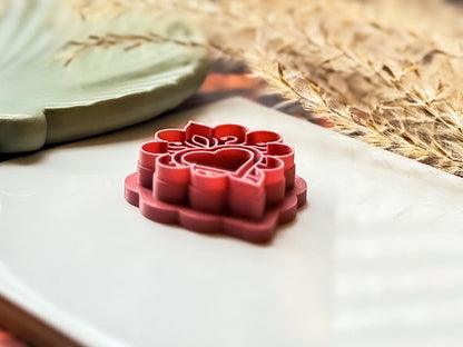 Decorative Heart B Polymer Clay Cutter, Polymer Clay, Silver Clay And Fondant, 5 Sizes-Valentines Clay Cutters