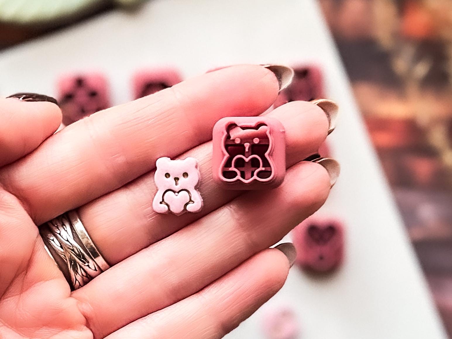 Mini Valentines Clay Cutters, 1.2cm For Clay Stud Earring Making, 12 Designs-Valentines Clay Cutters