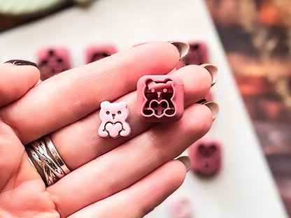 Mini Valentines Clay Cutters, 1.2cm For Clay Stud Earring Making, 12 Designs-Valentines Clay Cutters