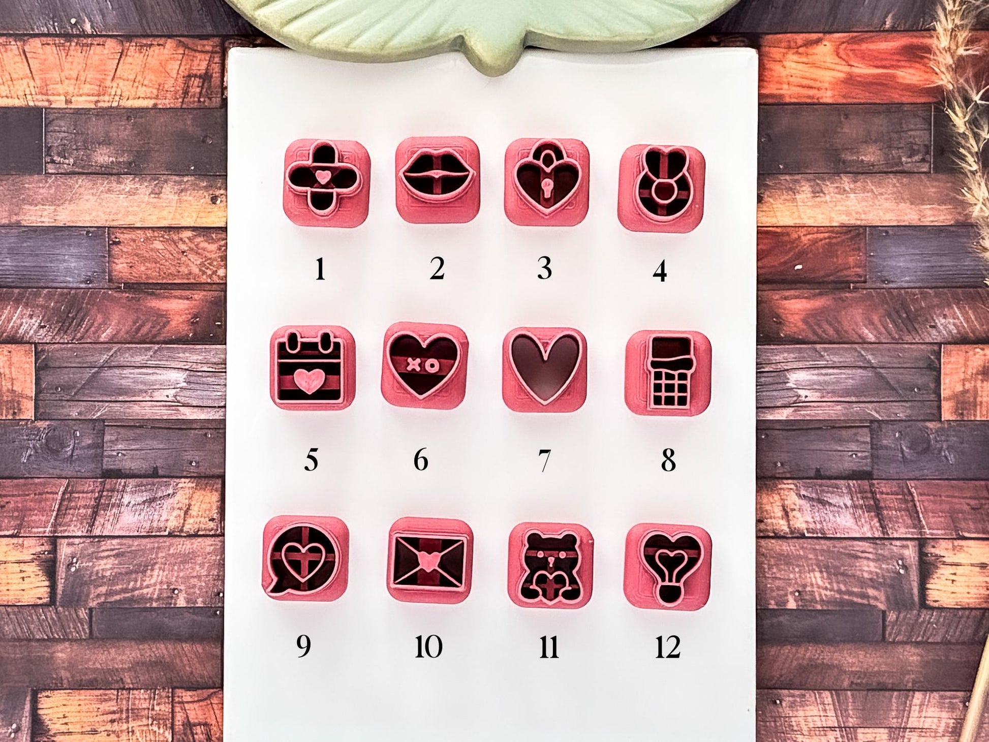 Mini Valentines Clay Cutters, 1.2cm For Clay Stud Earring Making, 12 Designs-Valentines Clay Cutters