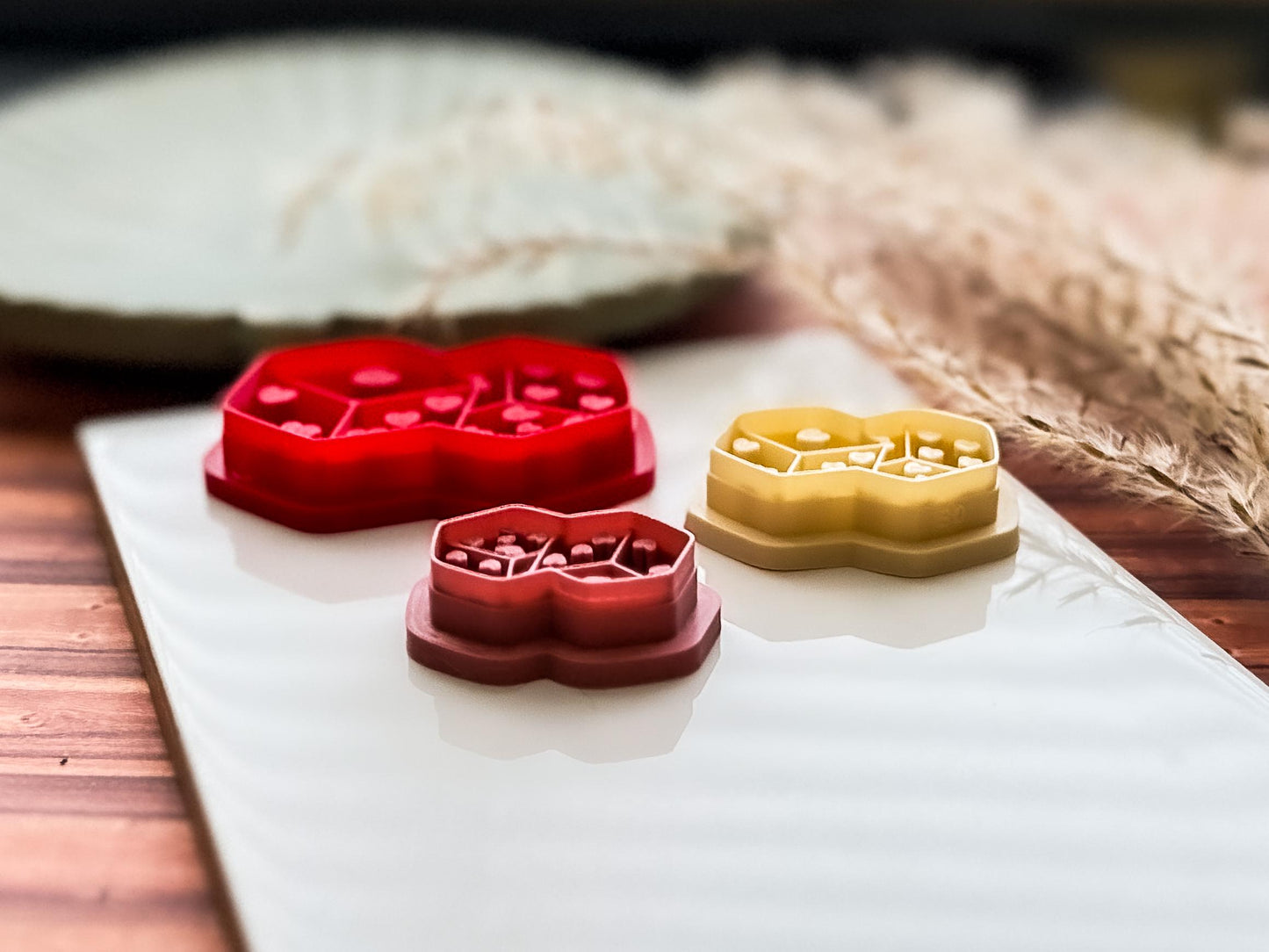 Valentines Dice Clay Cutter With Hearts For Polymer Clay and Fondant, 2.5 - 4.5 cm-Valentines Clay Cutters