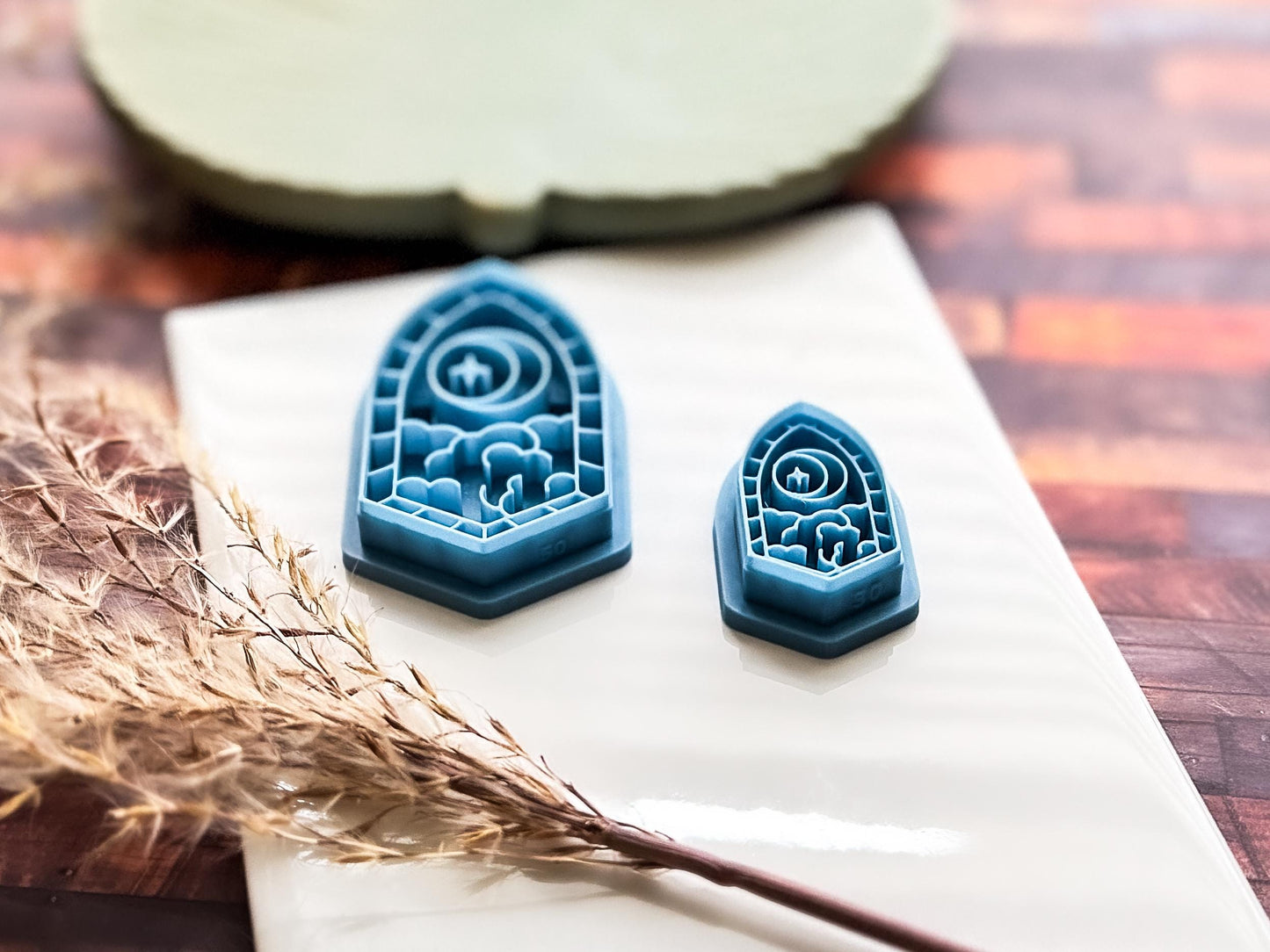 Moon Window Frame Polymer Clay Cutter, Celestial Scene With Moon, Star & Clouds, 5 Sizes-Celestial Clay Cutters