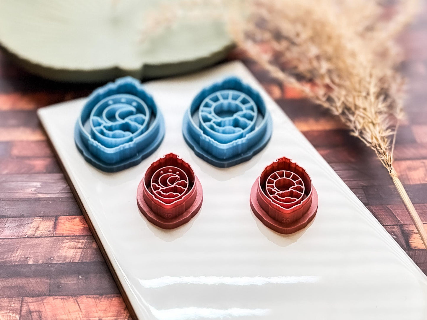 Sun & Moon Mirror Frame Cutters, Mis-matched Celestial Pair For Polymer Clay And Fondant-Celestial Clay Cutters