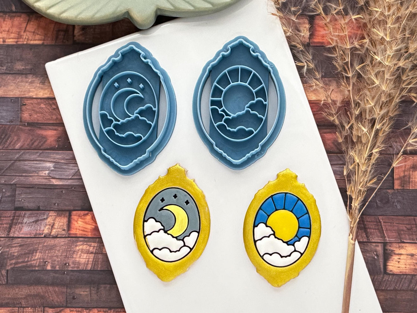 Sun & Moon Mirror Frame Cutters, Mis-matched Celestial Pair For Polymer Clay And Fondant-Celestial Clay Cutters