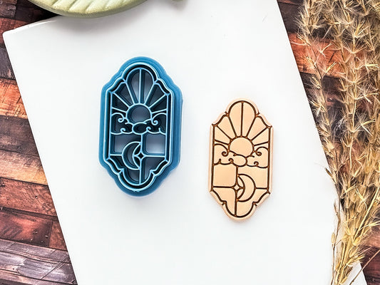Celestial Frame Cutter, Sun Moon Clouds And Star Details, Polymer Clay Cutter, 5 Sizes-Celestial Clay Cutters