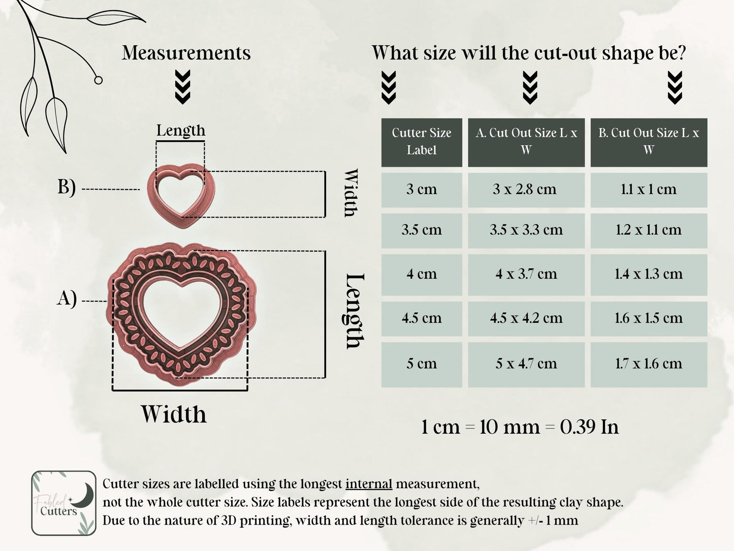 Boho Heart Earring Cutter Set, For Polymer Clay and Silver Clay Crafts-Valentines Clay Cutters
