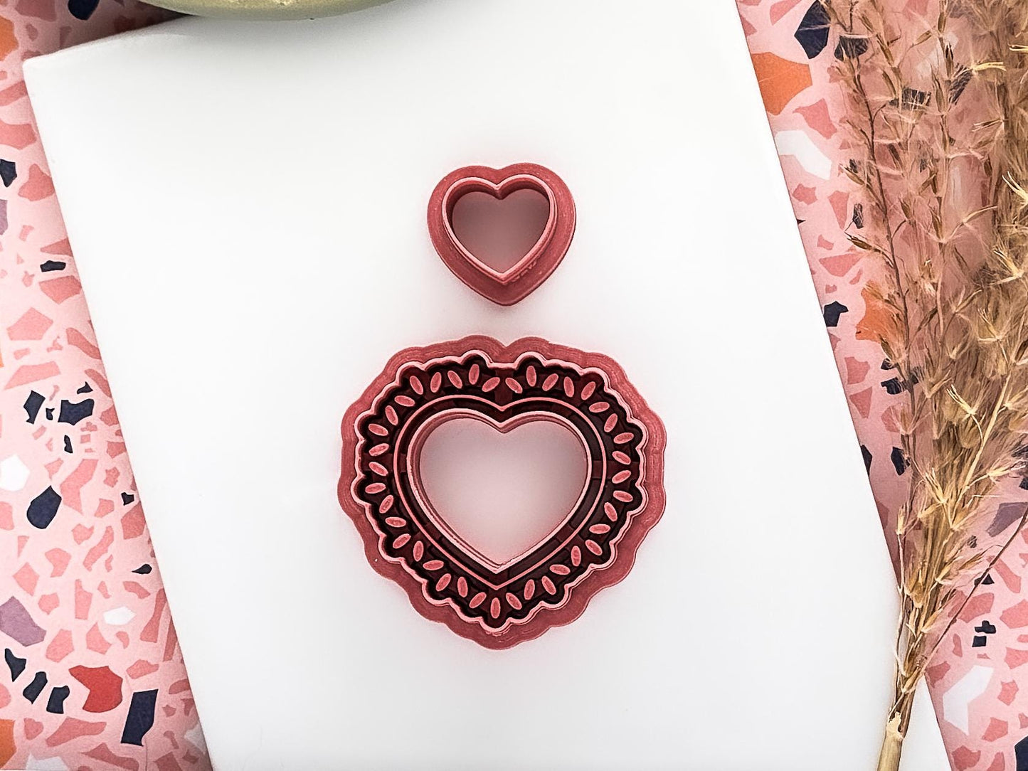 Boho Heart Earring Cutter Set, For Polymer Clay and Silver Clay Crafts-Valentines Clay Cutters
