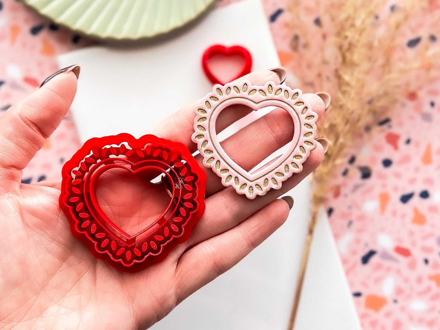 Boho Heart Earring Cutter Set, For Polymer Clay and Silver Clay Crafts-Valentines Clay Cutters