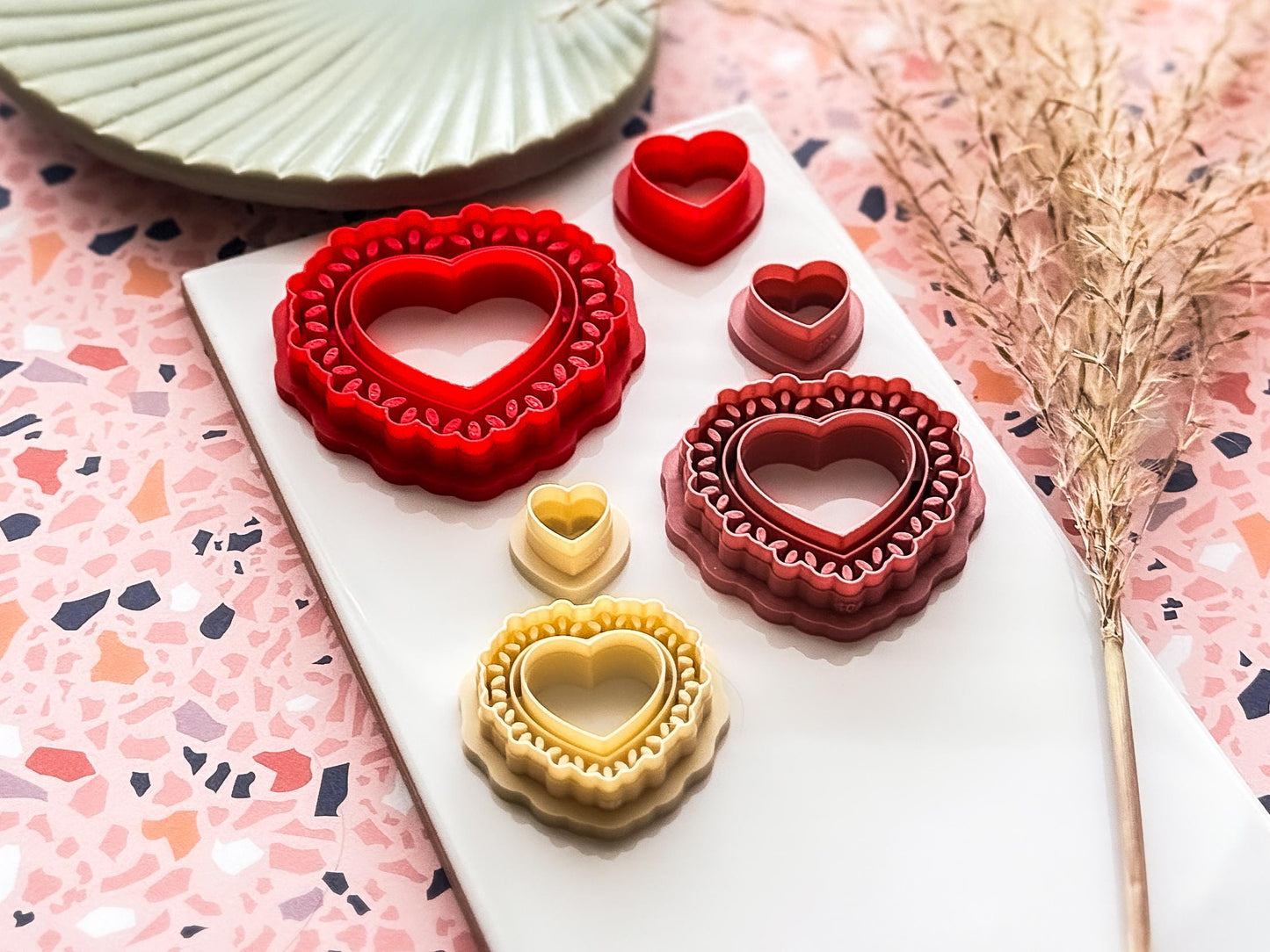 Boho Heart Earring Cutter Set, For Polymer Clay and Silver Clay Crafts-Valentines Clay Cutters