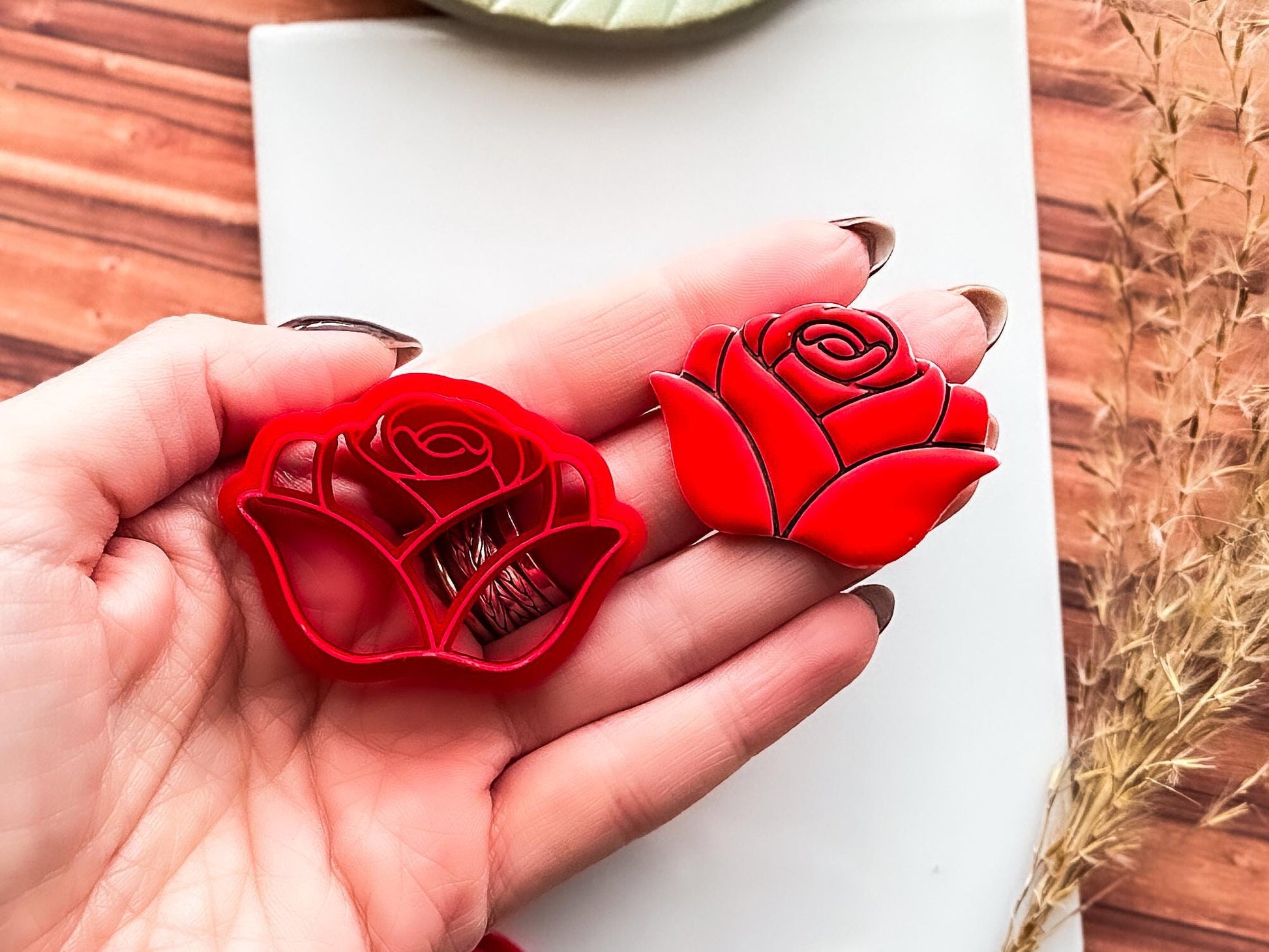 Rose Flower Clay Cutter Set, For Polymer Clay Earring Making & Fondant Decorations-Floral Clay Cutters