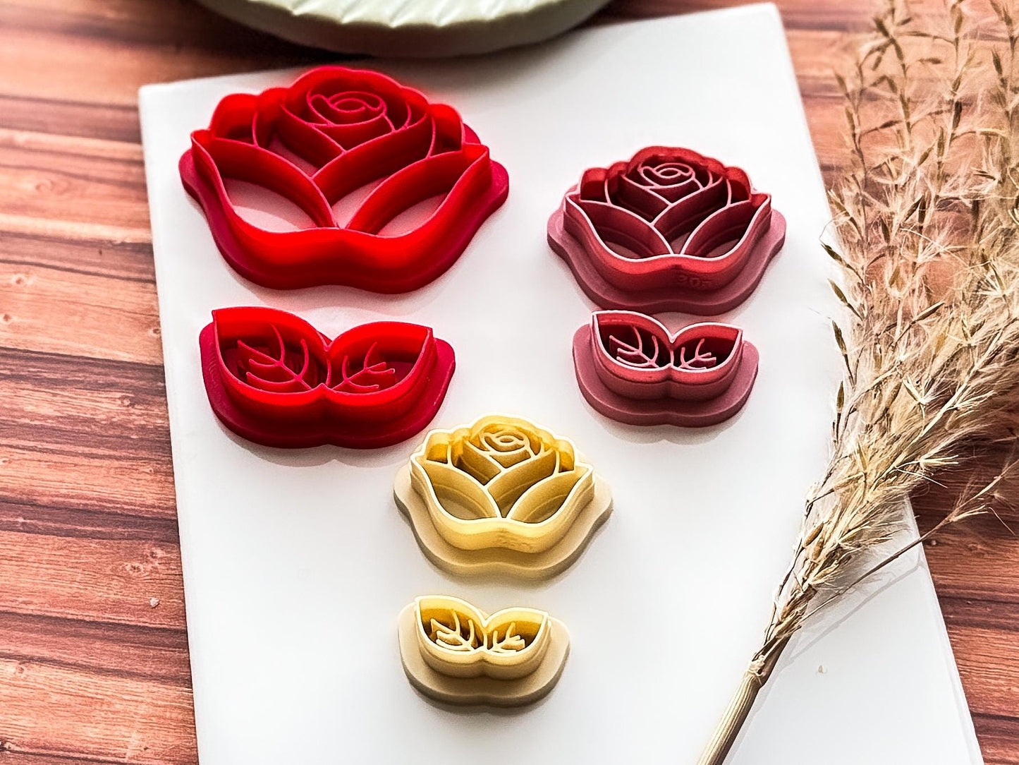 Rose Flower Clay Cutter Set, For Polymer Clay Earring Making & Fondant Decorations-Floral Clay Cutters