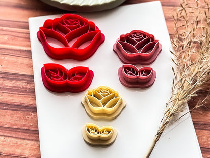 Rose Flower Clay Cutter Set, For Polymer Clay Earring Making & Fondant Decorations-Floral Clay Cutters