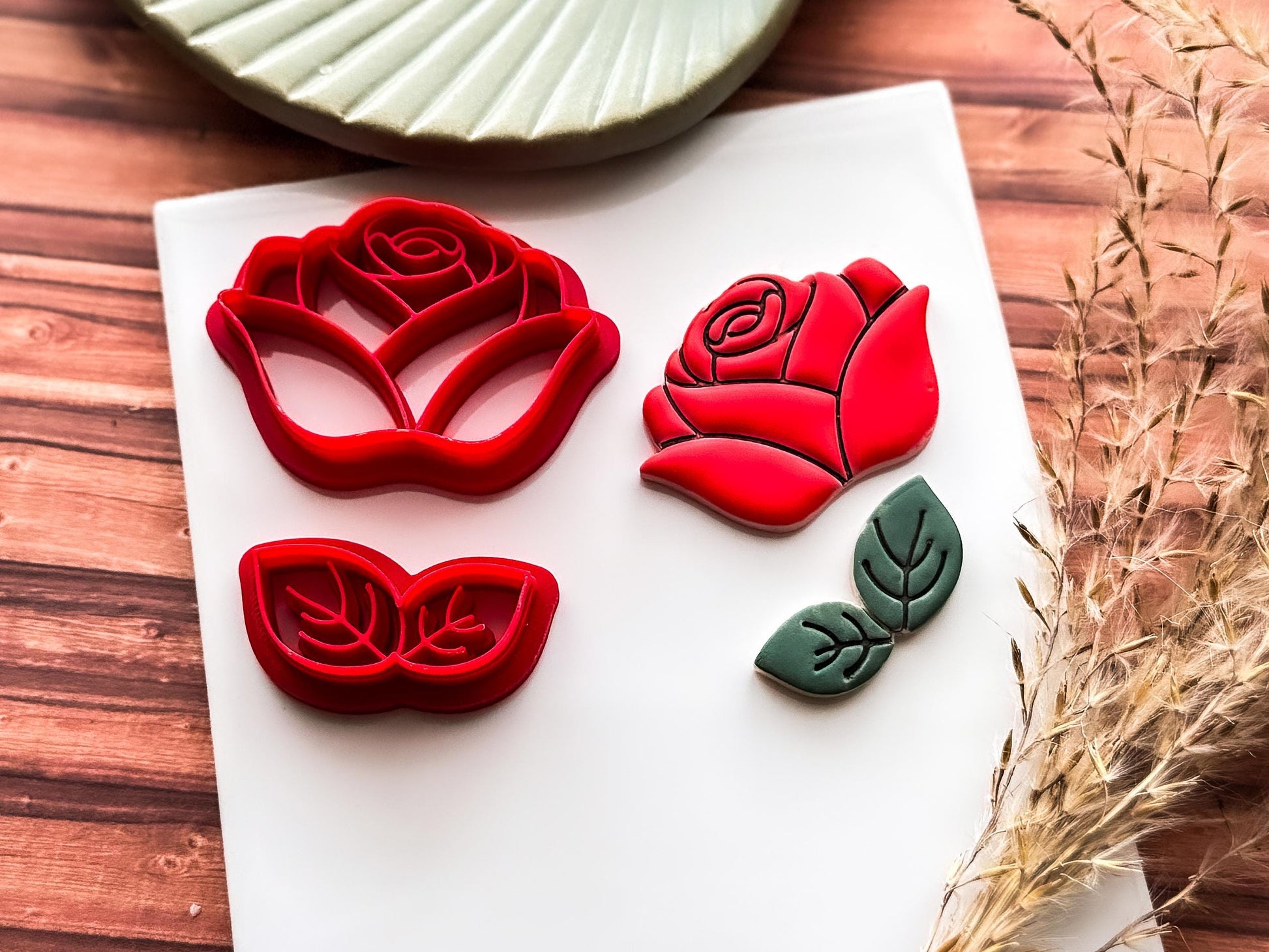 Rose Flower Clay Cutter Set, For Polymer Clay Earring Making & Fondant Decorations-Floral Clay Cutters